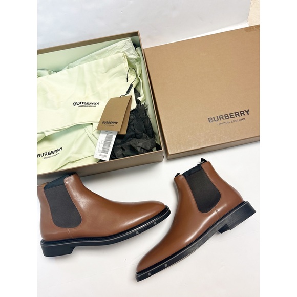 Burberry Jamieson Rubber Sole Pull On Chelsea Boot Size 11 Sleek Brown - Picture 4 of 7